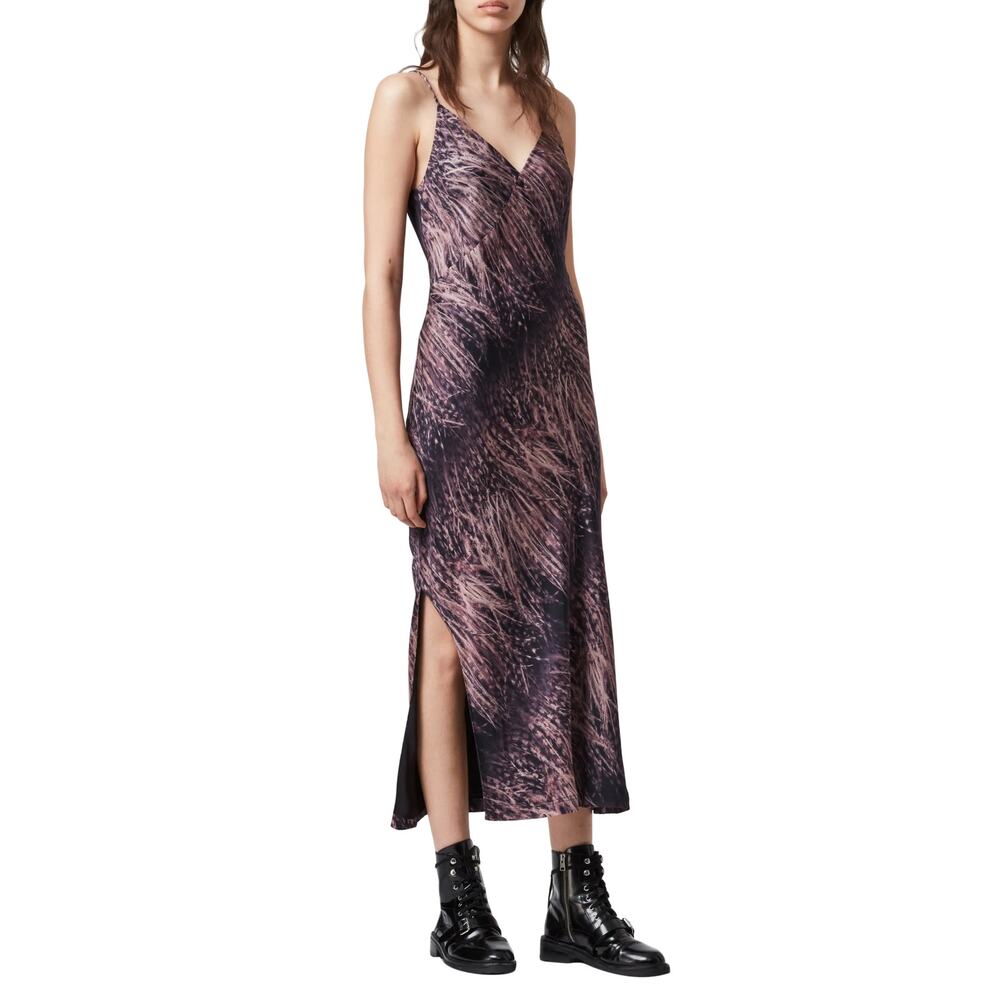 All Saints Melody Pembury Midi Slip Dress in Mink Pink Size 0 NWT